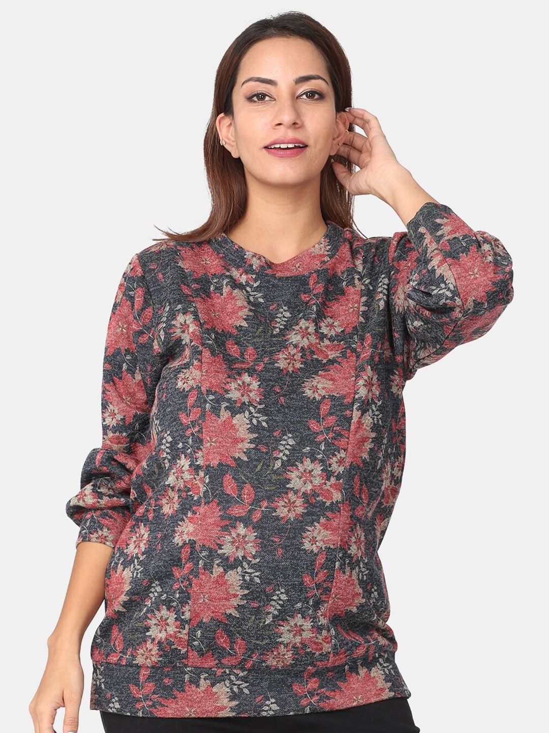The Mom Store Grey & Peach-Colored Floral Print Round Neck Maternity & Nursing Sweatshirt
The Mom Store Grey & Peach-Colored Floral Print Round Neck Maternity & Nursing Sweatshirt
