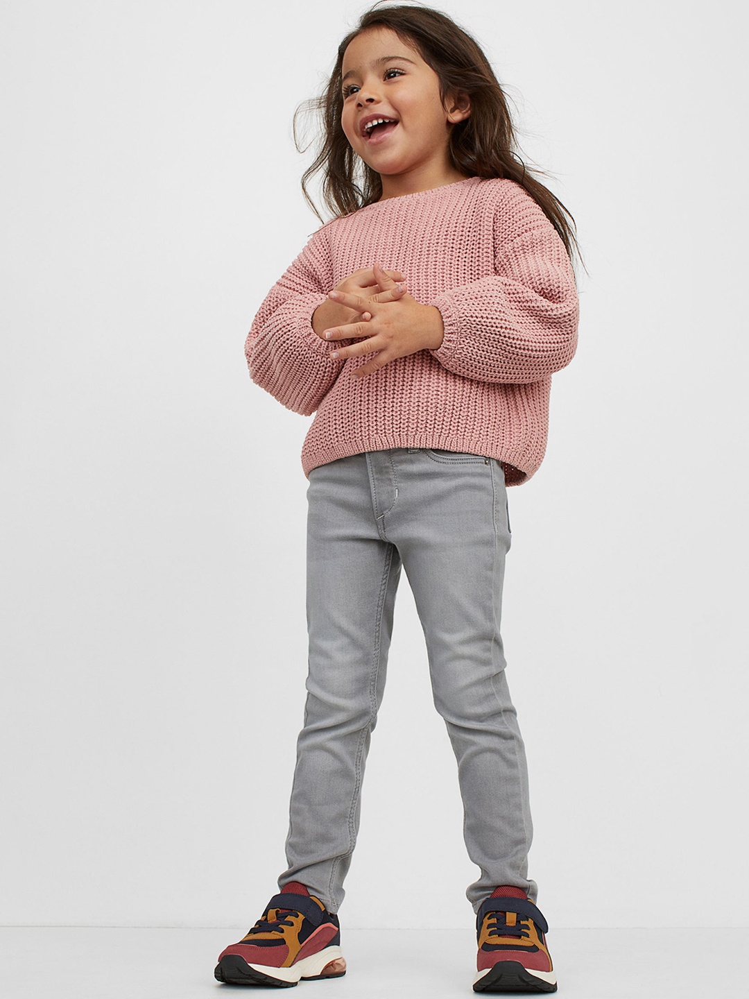 H&M Girls Grey Super Soft Skinny Fit Jeans