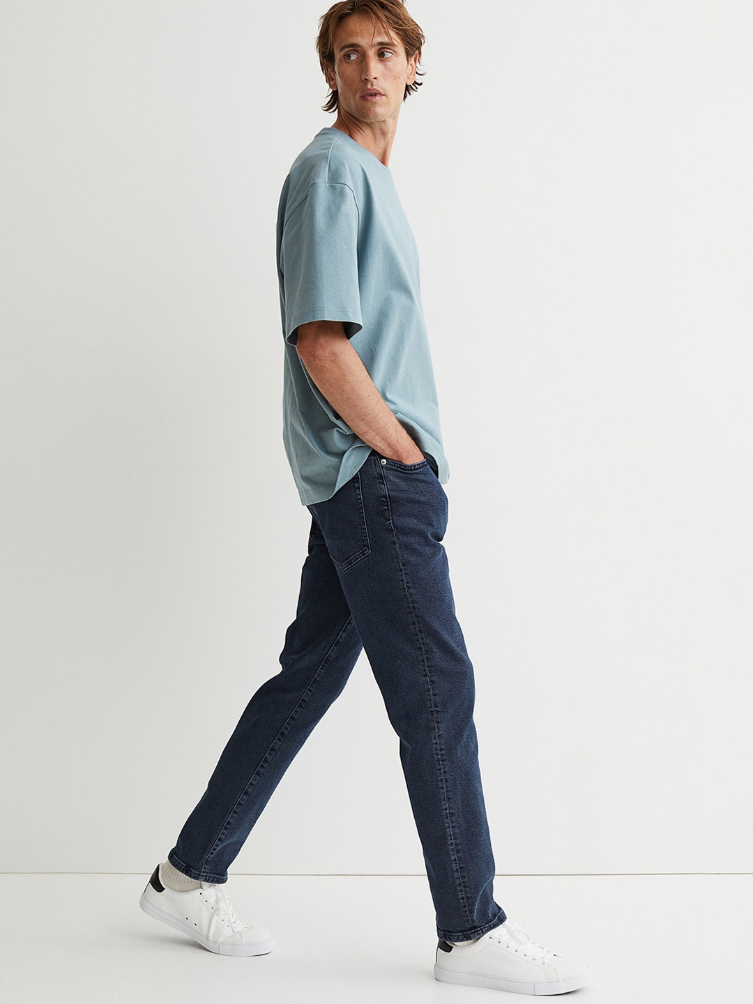 H&M Men Blue Solid Regular Jeans