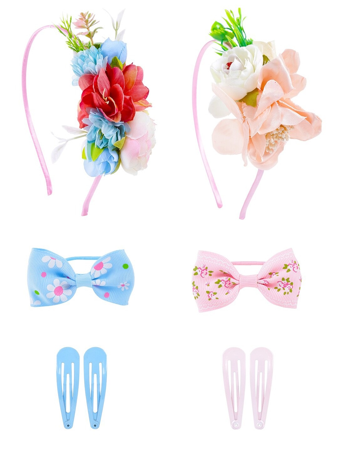 Yellow Chimes Girls Set Of 8 Hair Bands With Snap Hair Clips & Ponytail Holders, Pink
Yellow Chimes Girls Set Of 8 Hair Bands With Snap Hair Clips & Ponytail Holders, Pink