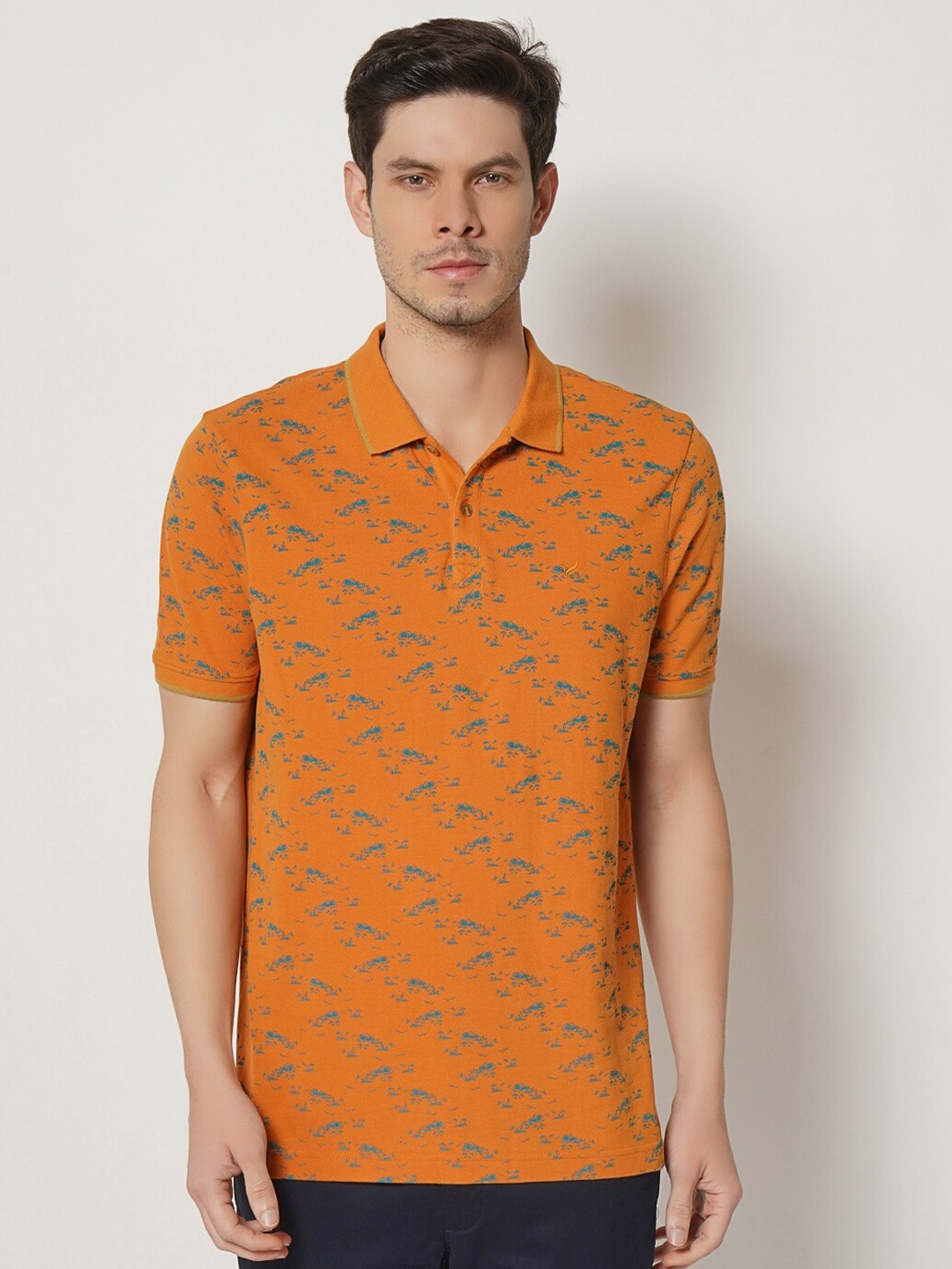 Blackberrys Men Orange Green Printed Polo Collar Slim Fit Cotton Pure Cotton T-shirt
Blackberrys Men Orange Green Printed Polo Collar Slim Fit Cotton Pure Cotton T-shirt