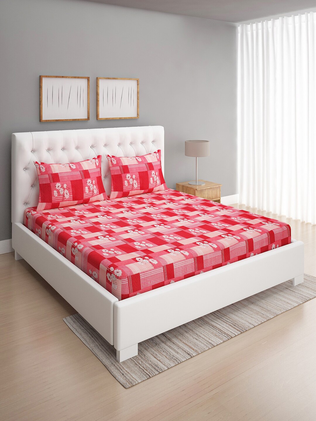 ROMEE Red & Pink Floral Printed 144 TC Microfiber Queen Bedsheet with 2 Pillow Covers
ROMEE Red & Pink Floral Printed 144 TC Microfiber Queen Bedsheet with 2 Pillow Covers