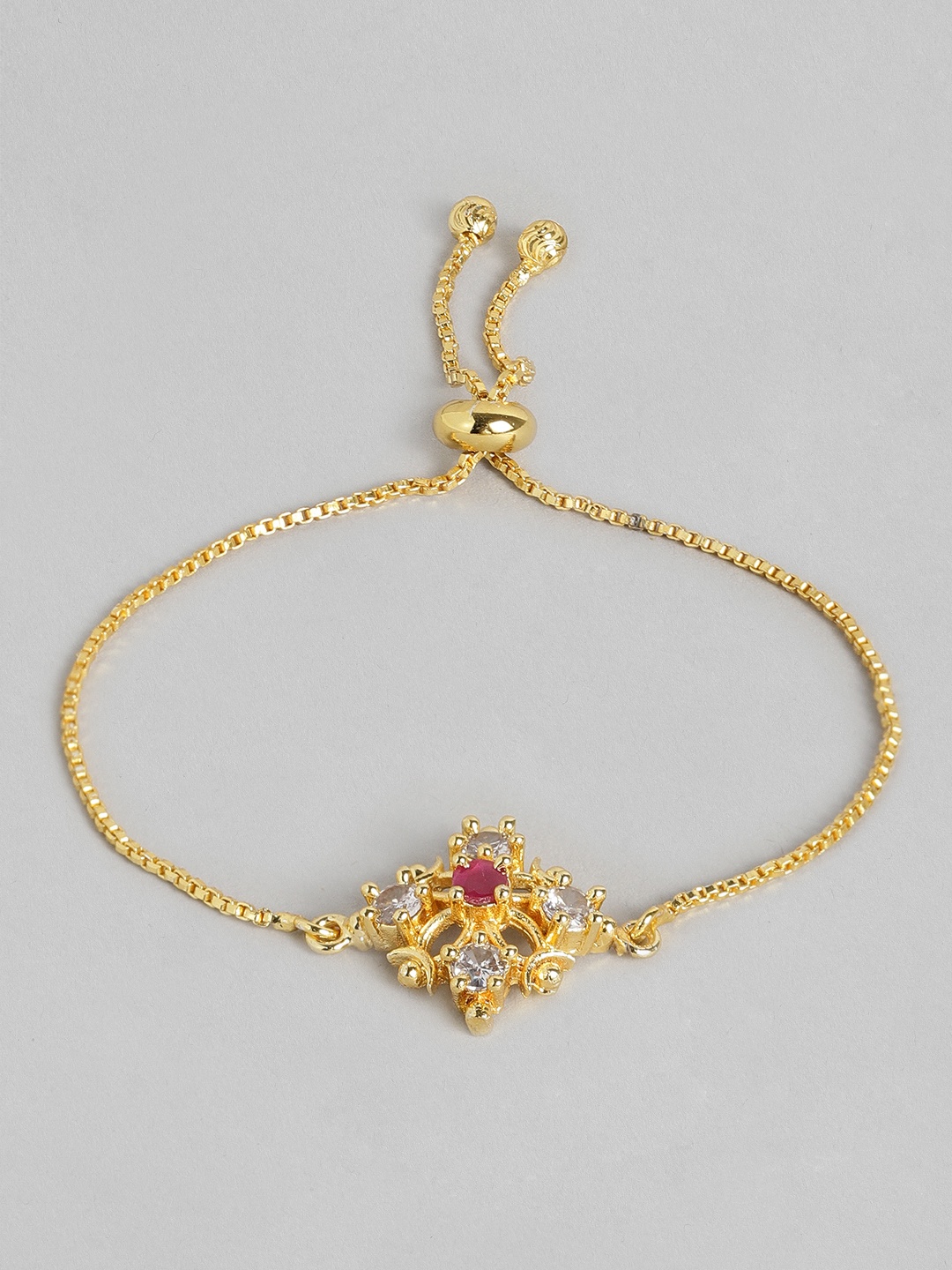 AccessHer Women Gold-Plated & White American Diamond Studded Handcrafted Charm Bracelet
AccessHer Women Gold-Plated & White American Diamond Studded Handcrafted Charm Bracelet