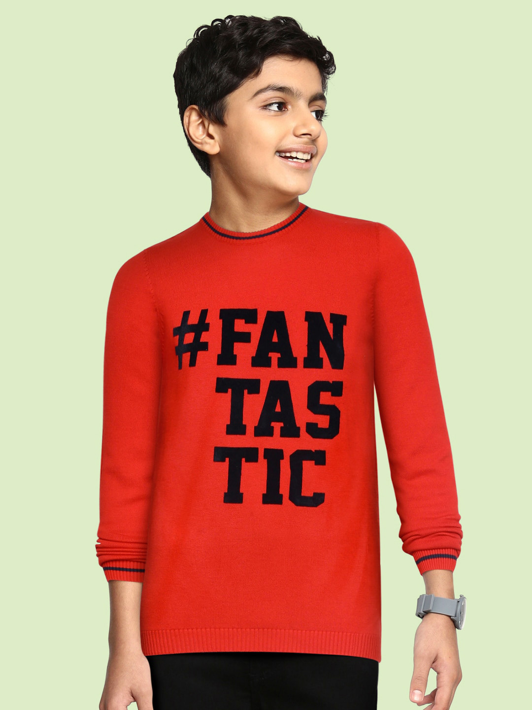 United Colors of Benetton Boys Red & Black Pure Cotton Typography Flock Print Pullover
United Colors of Benetton Boys Red & Black Pure Cotton Typography Flock Print Pullover