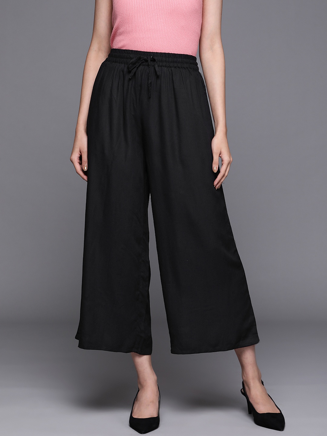Libas Women Black Ethnic Palazzos