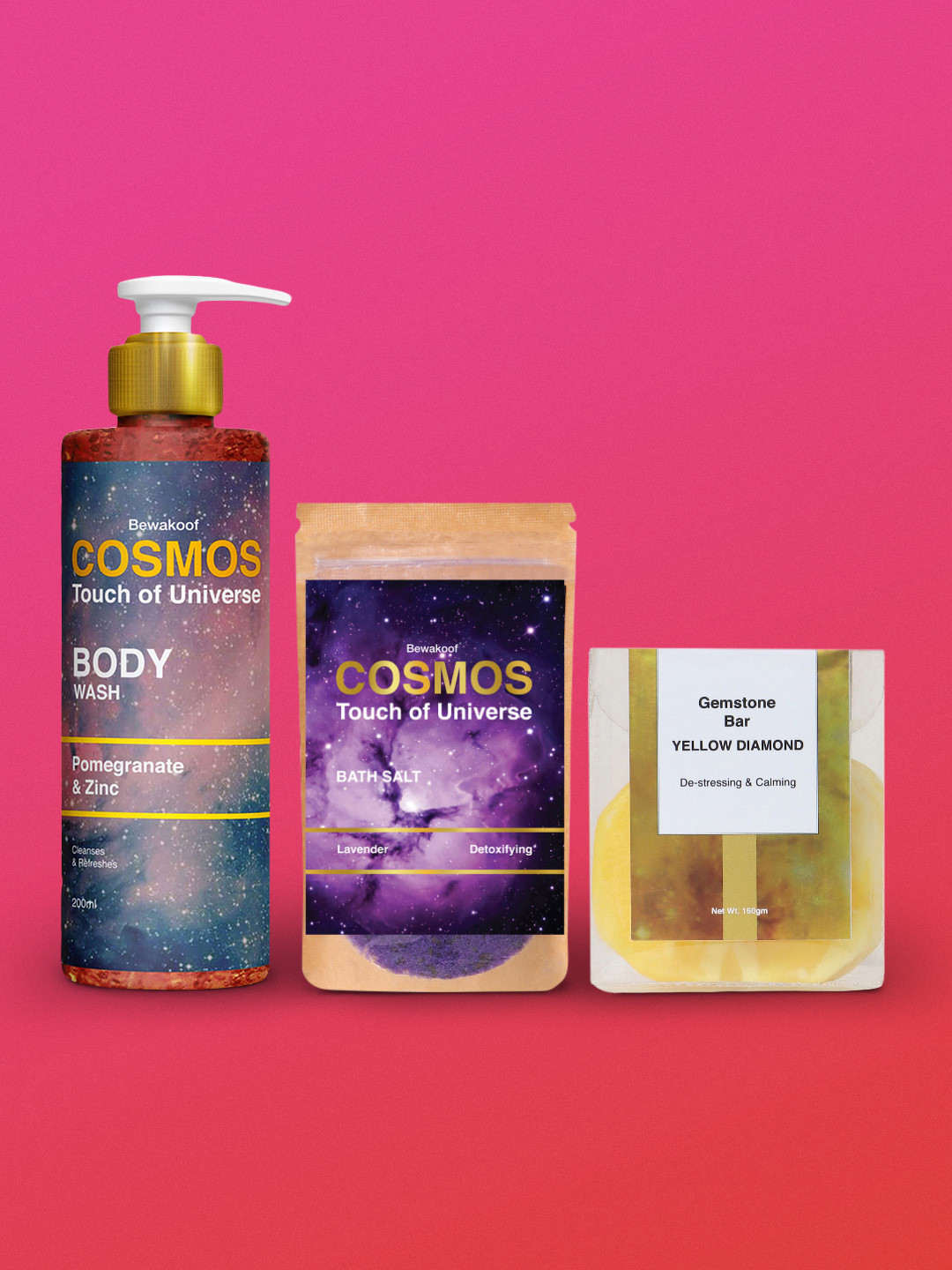 BEWAKOOF COSMOS 3 Pcs Gemstone Bath Bar With Pomegranate Zinc Body Wash & Bath Salt, Na
BEWAKOOF COSMOS 3 Pcs Gemstone Bath Bar With Pomegranate Zinc Body Wash & Bath Salt, Na