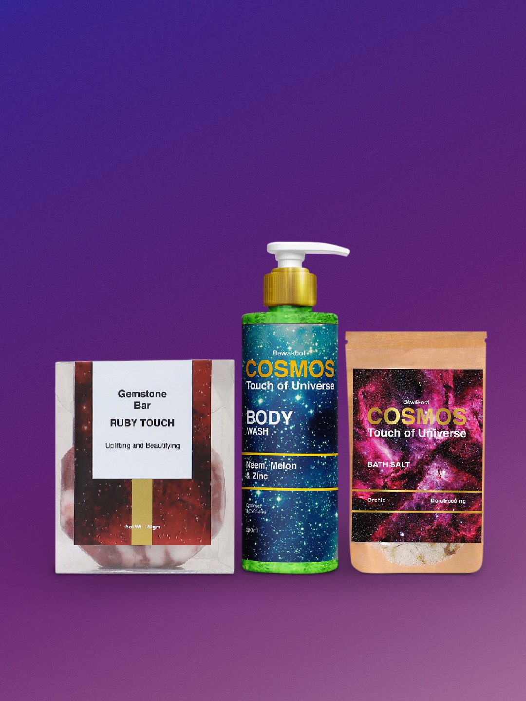 BEWAKOOF COSMOS 3 Pcs Gemstone Bath Bar With Neem Melon Zinc Body Wash & Orchid Bath Salt, Na
BEWAKOOF COSMOS 3 Pcs Gemstone Bath Bar With Neem Melon Zinc Body Wash & Orchid Bath Salt, Na