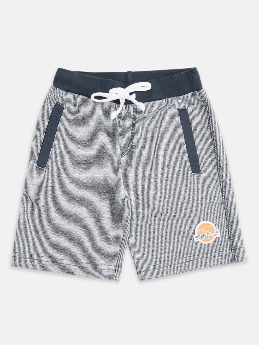 Pantaloons Junior Boys Grey & Navy Blue Regular Shorts