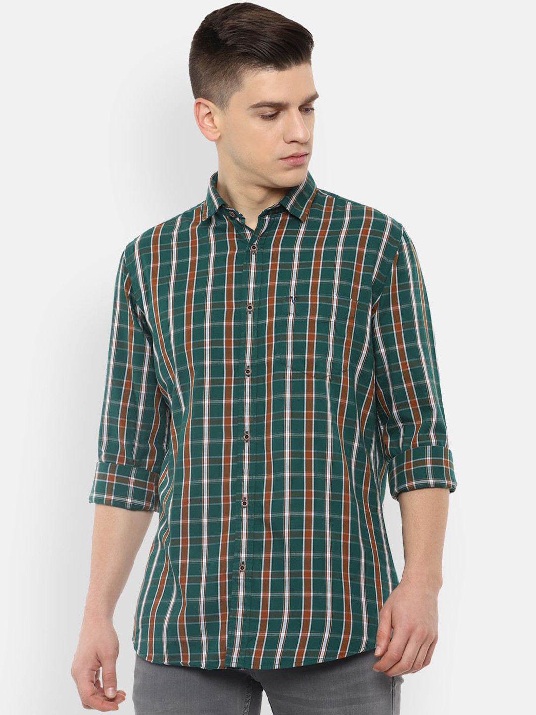 VAN HEUSEN DENIM LABS Men Green Slim Fit Tartan Checks Opaque Checked Casual Shirt
VAN HEUSEN DENIM LABS Men Green Slim Fit Tartan Checks Opaque Checked Casual Shirt