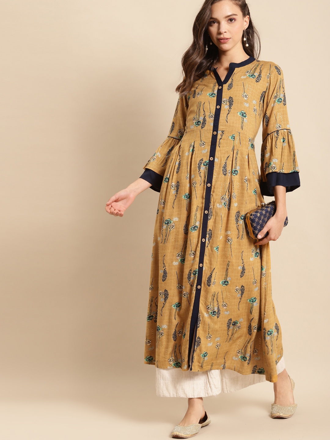 RANGMAYEE Women Yellow & Blue Floral Printed Bell Sleeves Indie Prints Liva Kurta
RANGMAYEE Women Yellow & Blue Floral Printed Bell Sleeves Indie Prints Liva Kurta