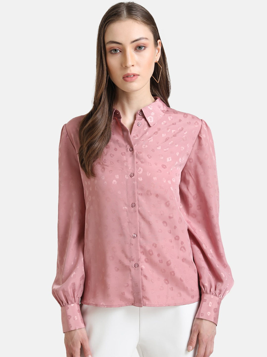 Kazo Women Pink Opaque Formal Shirt 
Kazo Women Pink Opaque Formal Shirt