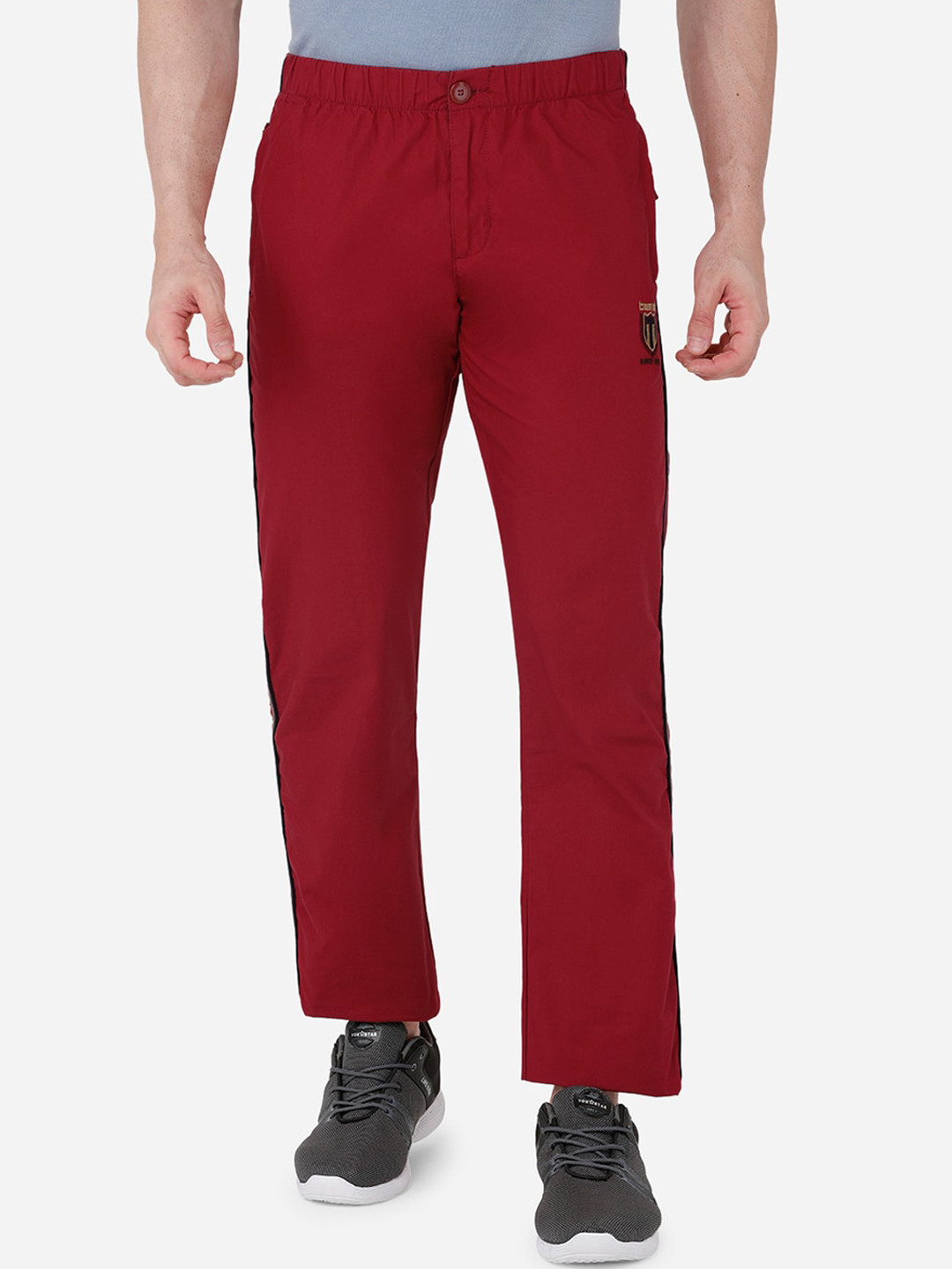beevee Men Red Solid Pure Cotton Track Pants 
beevee Men Red Solid Pure Cotton Track Pants