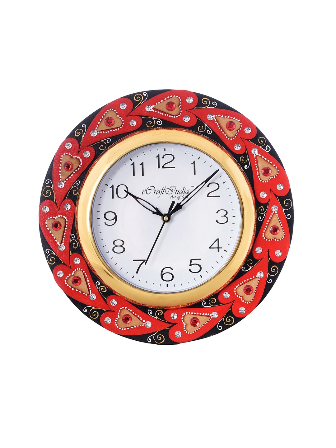 eCraftIndia White Dial Crystal-Studded Wooden Handcrafted 30.734 cm Analogue Wall Clock
eCraftIndia White Dial Crystal-Studded Wooden Handcrafted 30.734 cm Analogue Wall Clock