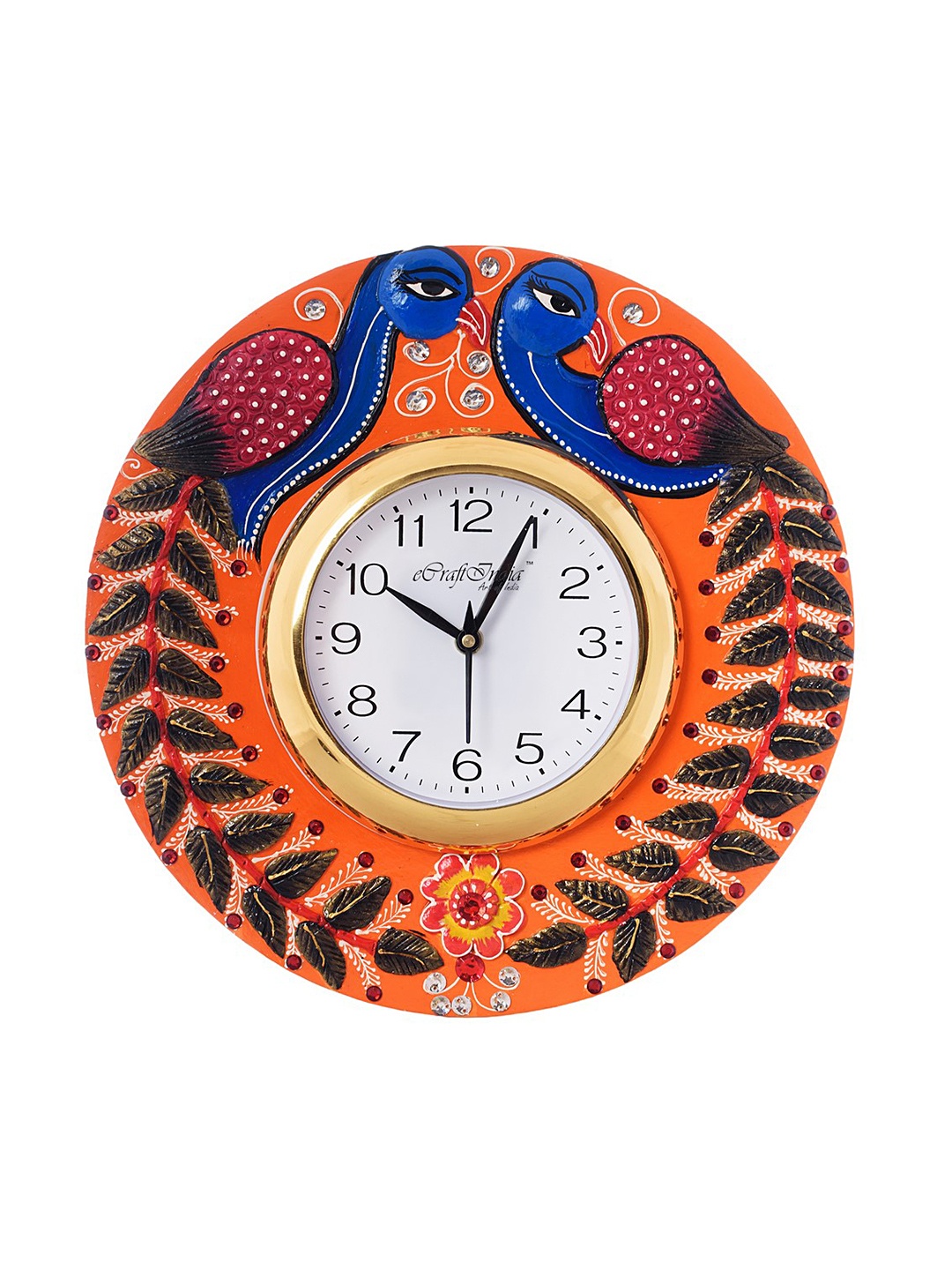 eCraftIndia White Dial Embossed Peacock-Shaped Handcrafted 30.48 cm Analogue Wall Clock
eCraftIndia White Dial Embossed Peacock-Shaped Handcrafted 30.48 cm Analogue Wall Clock