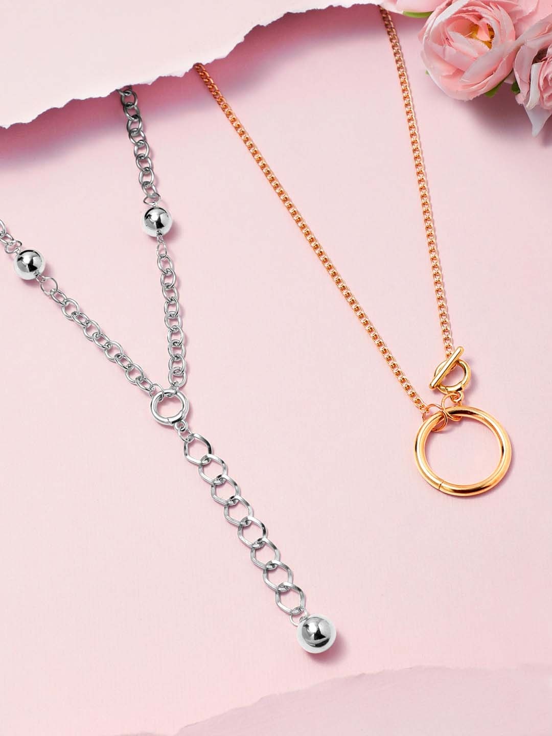 TOKYO TALKIES X rubans FASHION ACCESSORIES Set of 2 Gold-Toned & Silver-Toned Necklaces
TOKYO TALKIES X rubans FASHION ACCESSORIES Set of 2 Gold-Toned & Silver-Toned Necklaces