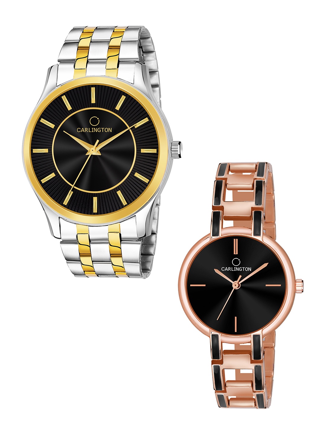 CARLINGTON Unisex Brass Dial Stainless Steel Analogue Watch Combo CT-6220SB - CK Black
CARLINGTON Unisex Brass Dial Stainless Steel Analogue Watch Combo CT-6220SB - CK Black