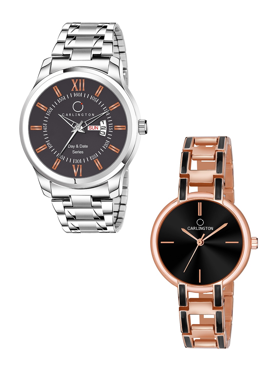 CARLINGTON Unisex Rose-Gold Dial & Stainless Steel Bracelet Style Analogue Watch Gift Set
CARLINGTON Unisex Rose-Gold Dial & Stainless Steel Bracelet Style Analogue Watch Gift Set