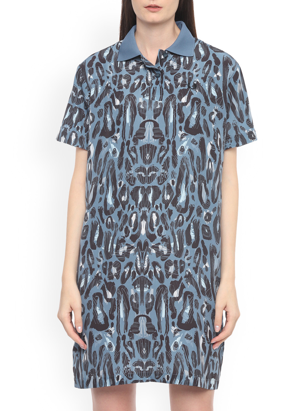 Fred Perry Women Light Blue Leopard Print Shirt Dress
Fred Perry Women Light Blue Leopard Print Shirt Dress