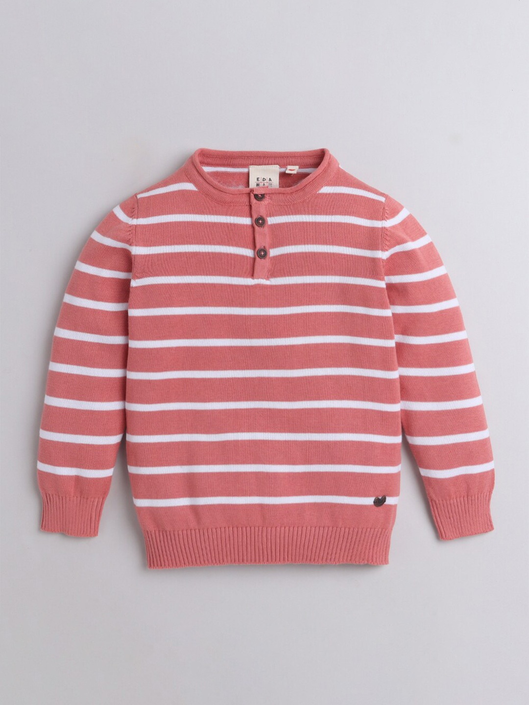 Ed-a-Mamma Boys Peach-Coloured & White Striped Sustainable Pure Cotton Pullover
Ed-a-Mamma Boys Peach-Coloured & White Striped Sustainable Pure Cotton Pullover