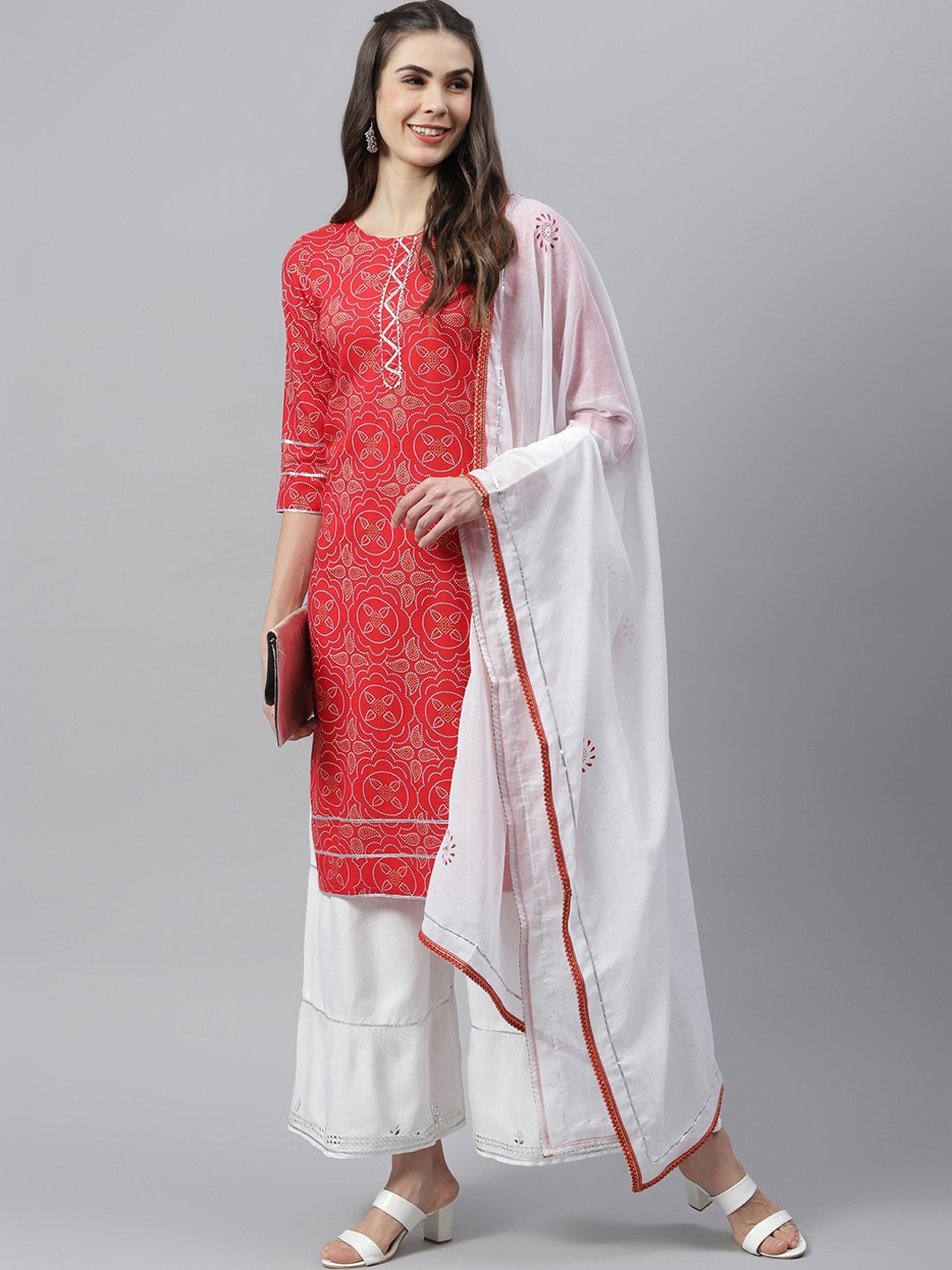 Stylum Women Red & White Ethnic Motifs Printed Regular Kurta with Palazzos & Dupatta
Stylum Women Red & White Ethnic Motifs Printed Regular Kurta with Palazzos & Dupatta