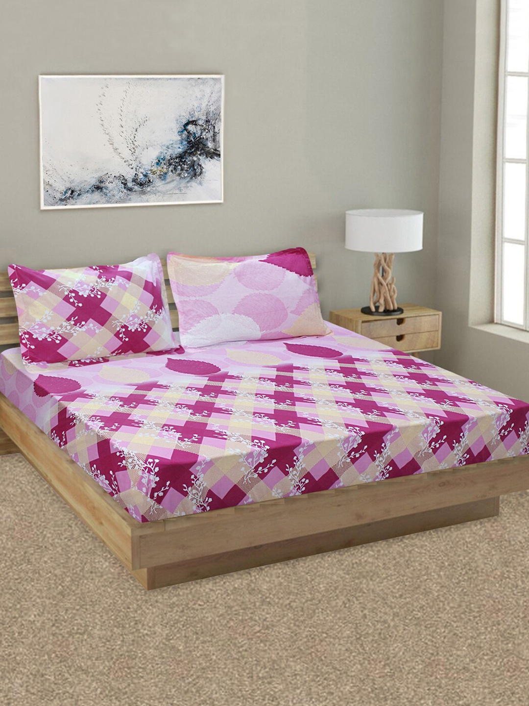 Aura Pink & White Ethnic Motifs 144 TC Pure Cotton King Bedsheet with 2 Pillow Covers
Aura Pink & White Ethnic Motifs 144 TC Pure Cotton King Bedsheet with 2 Pillow Covers