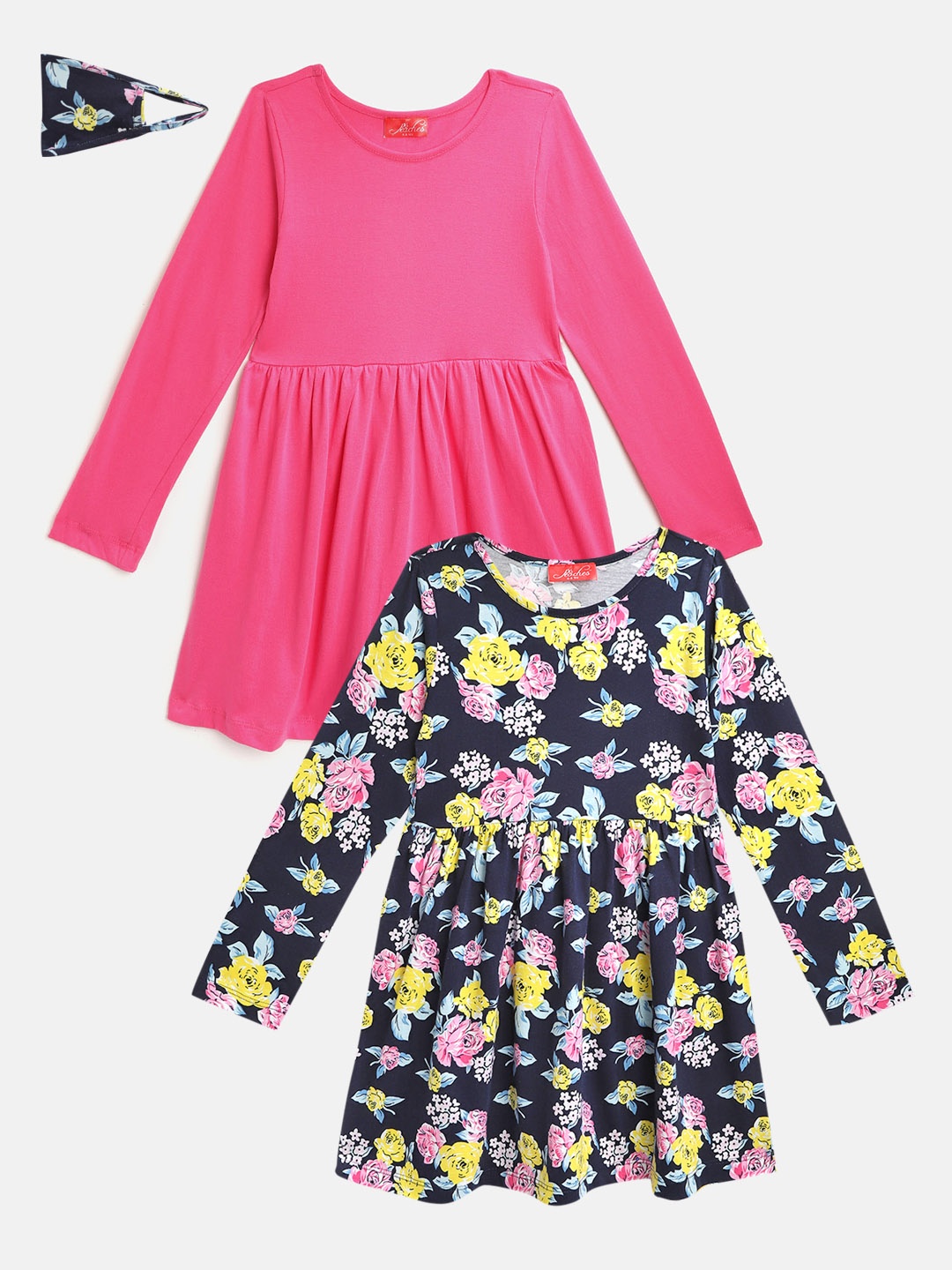 pspeaches Girls Multicoloured Pack Of 2 Round Neck Gathered or Pleated Cotton Fit & Flare, Multi
pspeaches Girls Multicoloured Pack Of 2 Round Neck Gathered or Pleated Cotton Fit & Flare, Multi