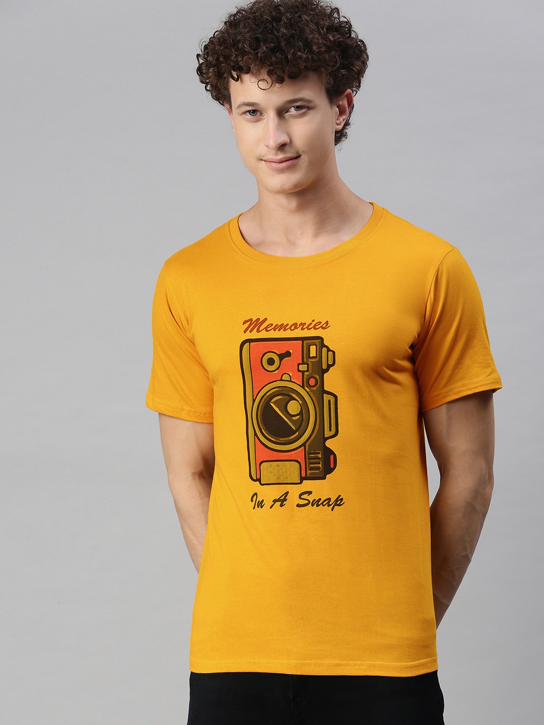 BRATMA Men Mustard Yellow Typography Printed Round Neck Regular Sleeves Cotton T-shirt
BRATMA Men Mustard Yellow Typography Printed Round Neck Regular Sleeves Cotton T-shirt