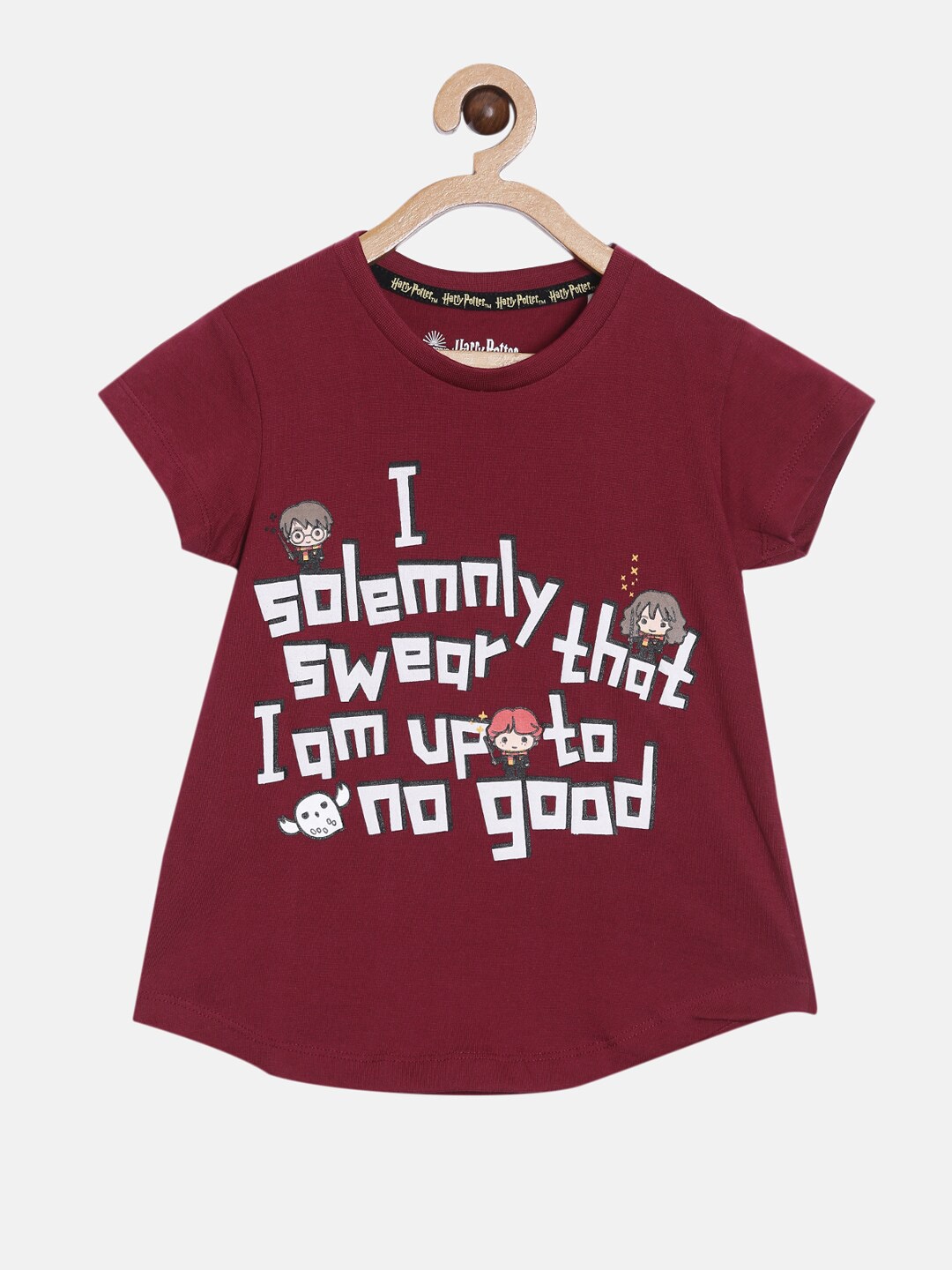 Nap Chief Girls Maroon Harry Potter - Solemnly Swear Printed Pure Cotton Slim Fit T-shirt
Nap Chief Girls Maroon Harry Potter - Solemnly Swear Printed Pure Cotton Slim Fit T-shirt