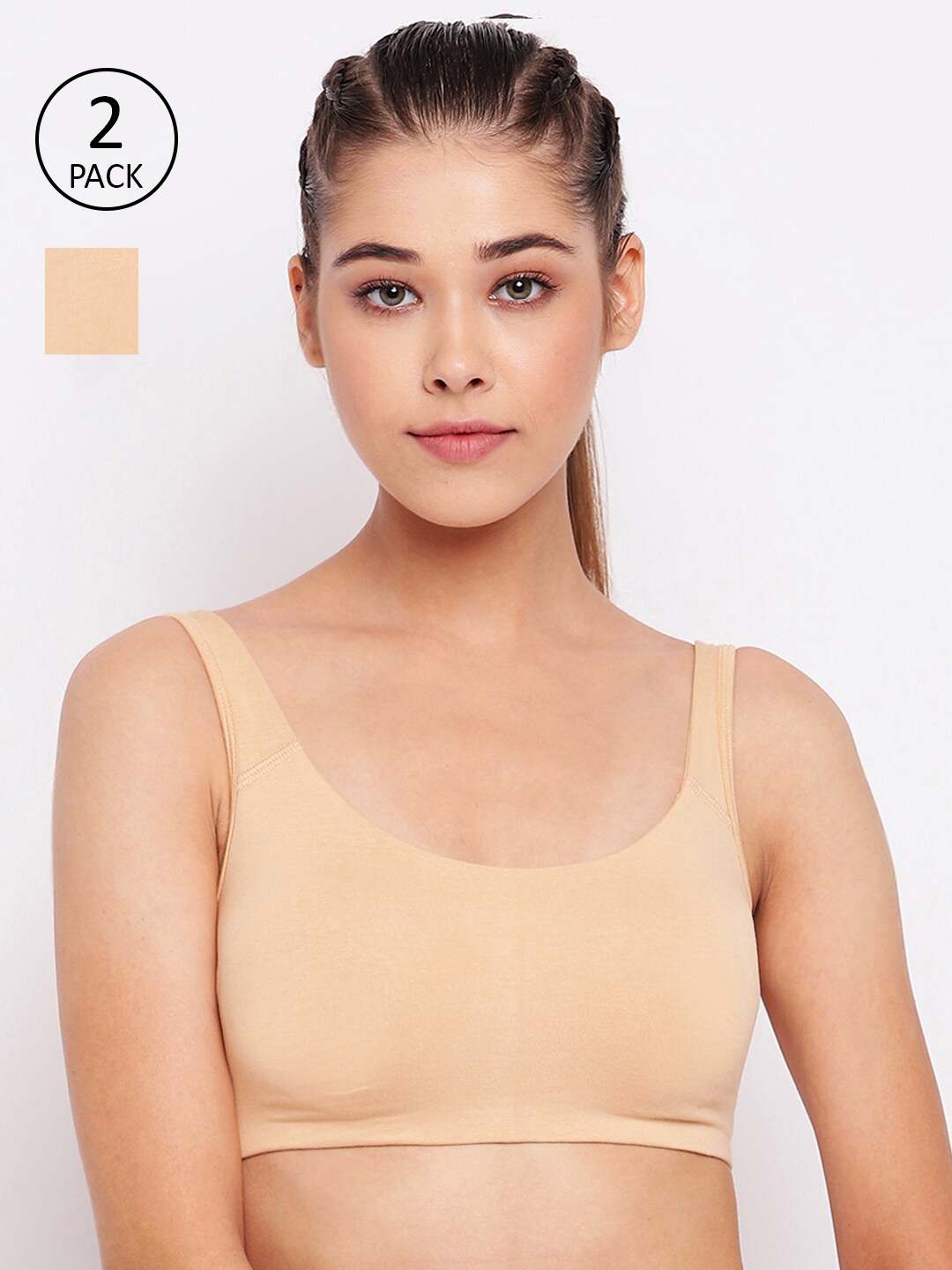 Enamor Set Of 2 Beige Non-Wired Non Padded Full Coverage Low Impact Slip on Sports Bra SB06
Enamor Set Of 2 Beige Non-Wired Non Padded Full Coverage Low Impact Slip on Sports Bra SB06