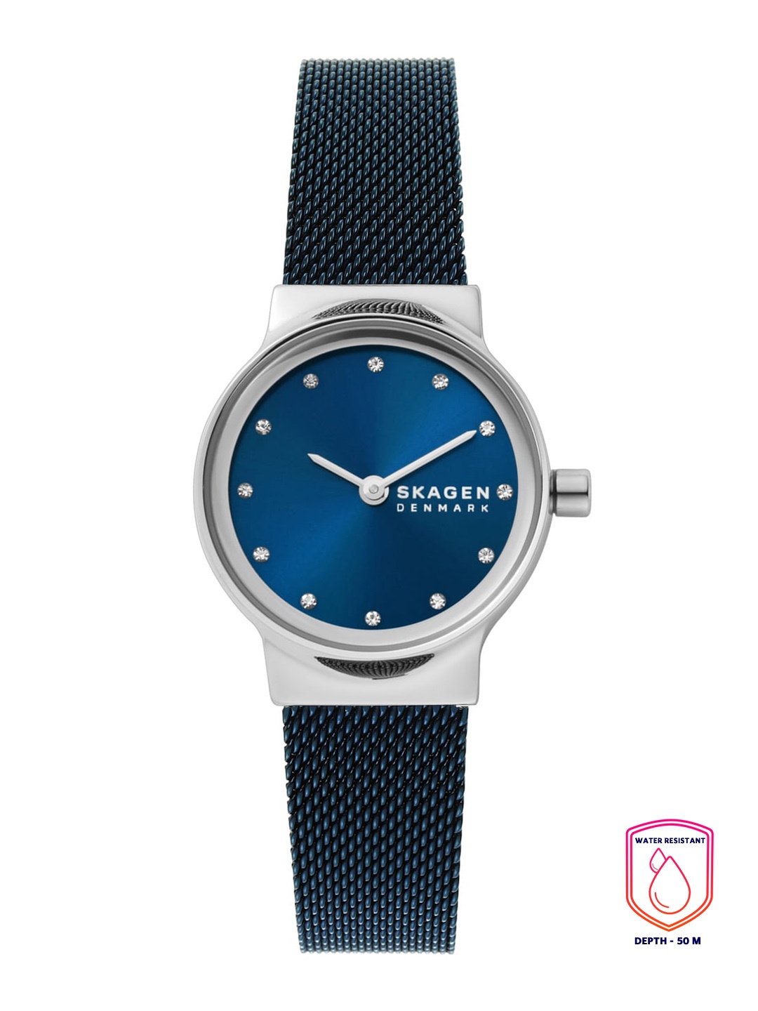 SKAGEN Women Blue Dial & Stainless Steel Bracelet Style Straps Analogue Watch SKW3008
SKAGEN Women Blue Dial & Stainless Steel Bracelet Style Straps Analogue Watch SKW3008