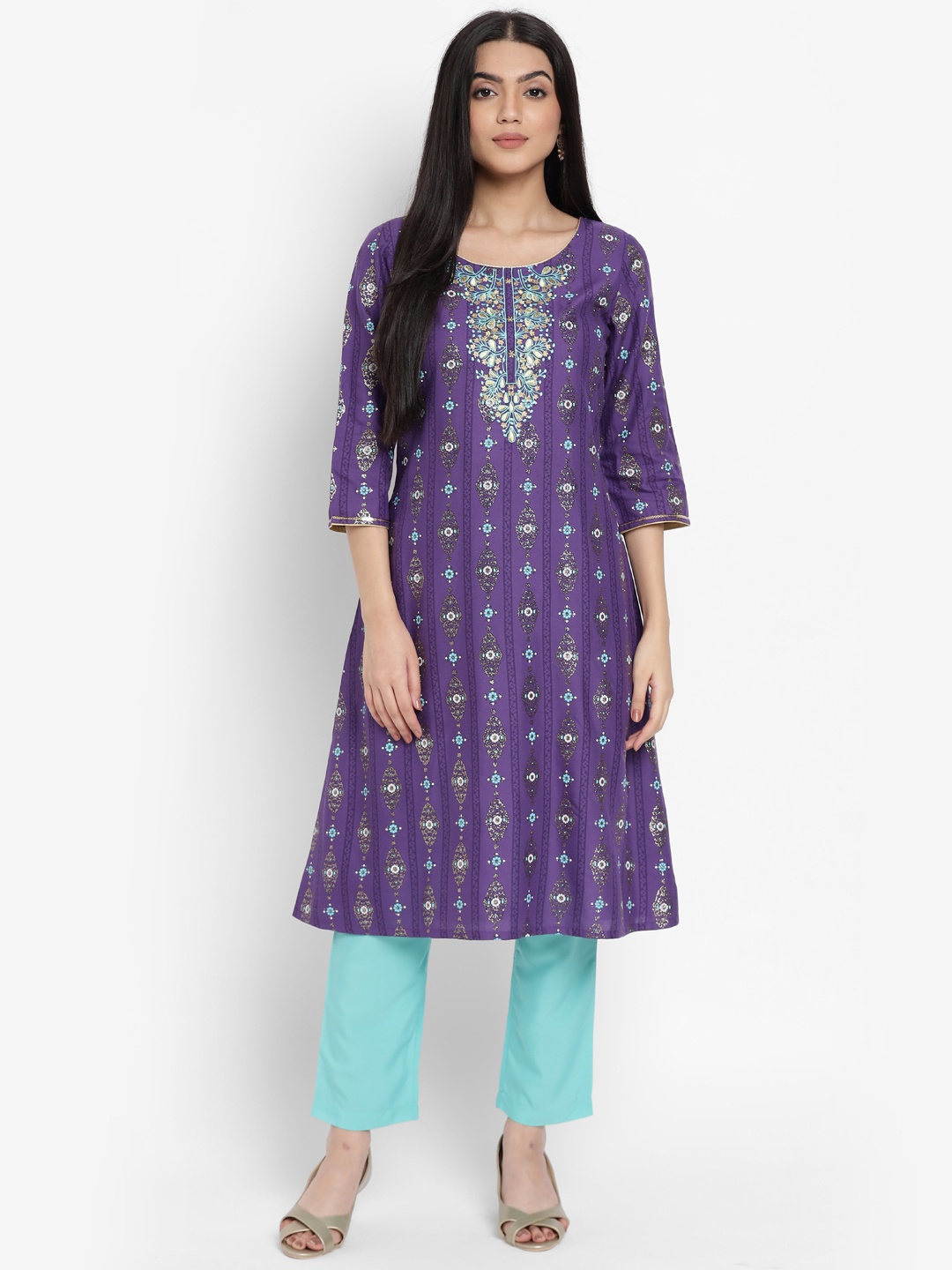 AURELIA - The Aure Collection Women Purple Ethnic Motifs Printed Regular Kurta with Trousers
AURELIA - The Aure Collection Women Purple Ethnic Motifs Printed Regular Kurta with Trousers
