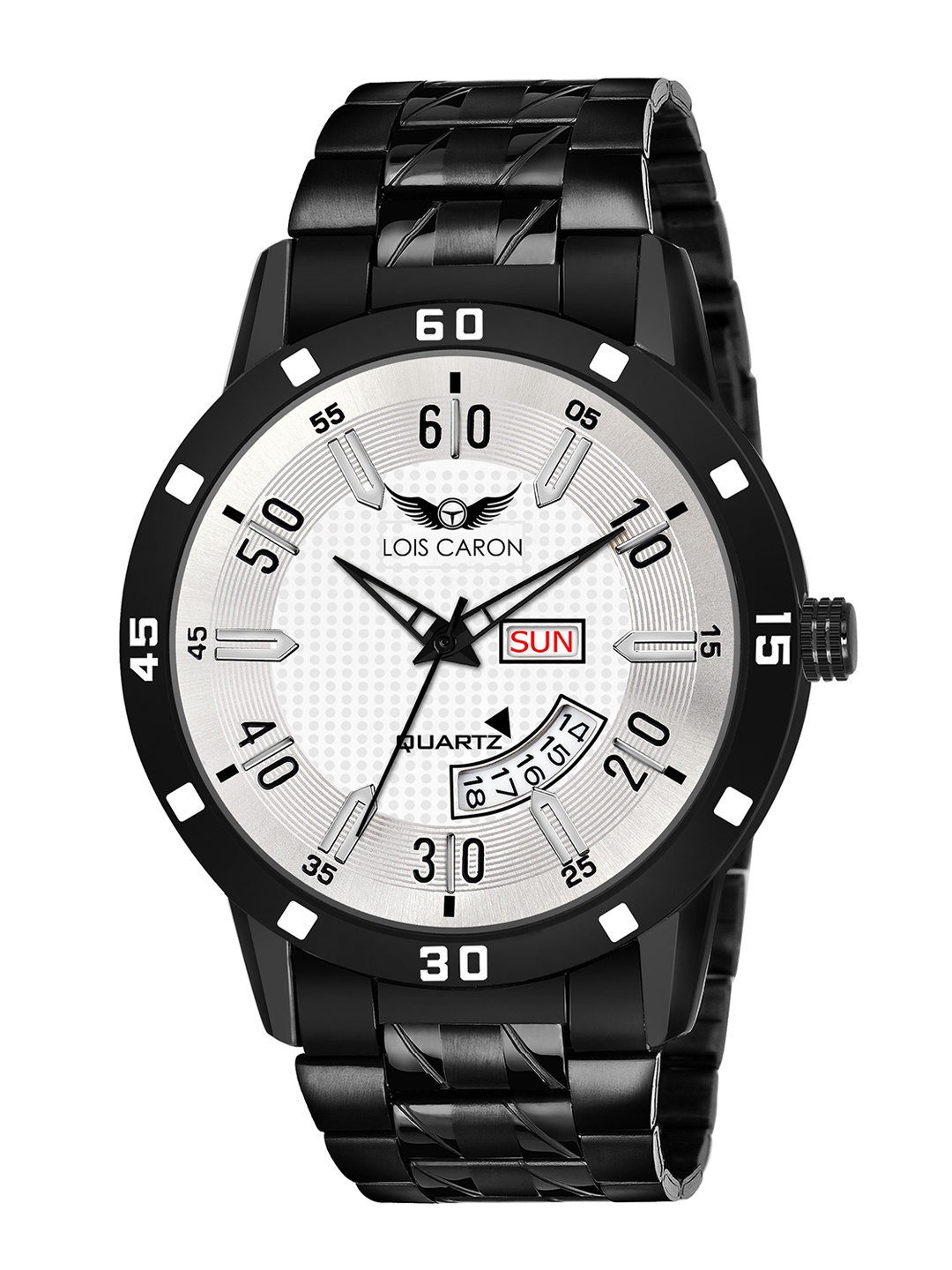 LOIS CARON Men White Dial & Black Stainless Steel Bracelet Style Straps Analogue Watch MLC-8488
LOIS CARON Men White Dial & Black Stainless Steel Bracelet Style Straps Analogue Watch MLC-8488