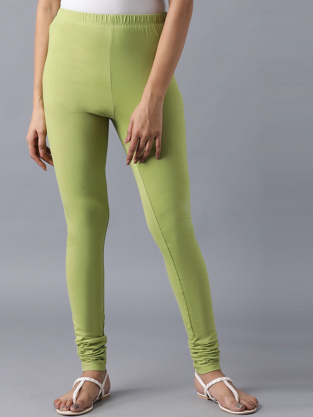 Elleven Women Green Solid Churidar