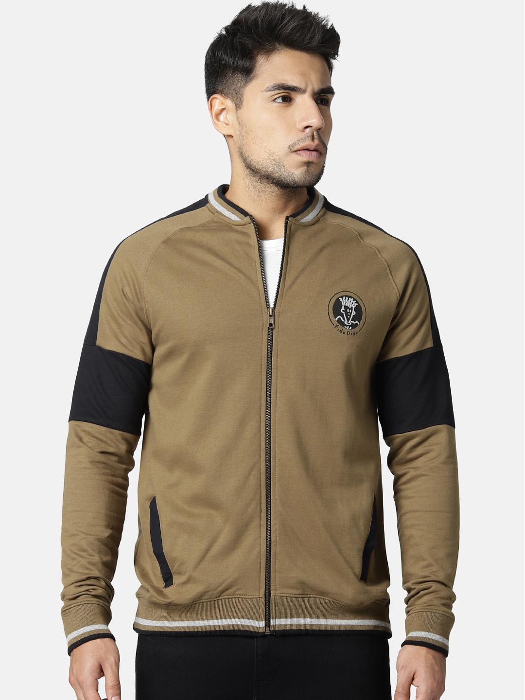 FIDO DIDO Men Khaki Sweatshirt