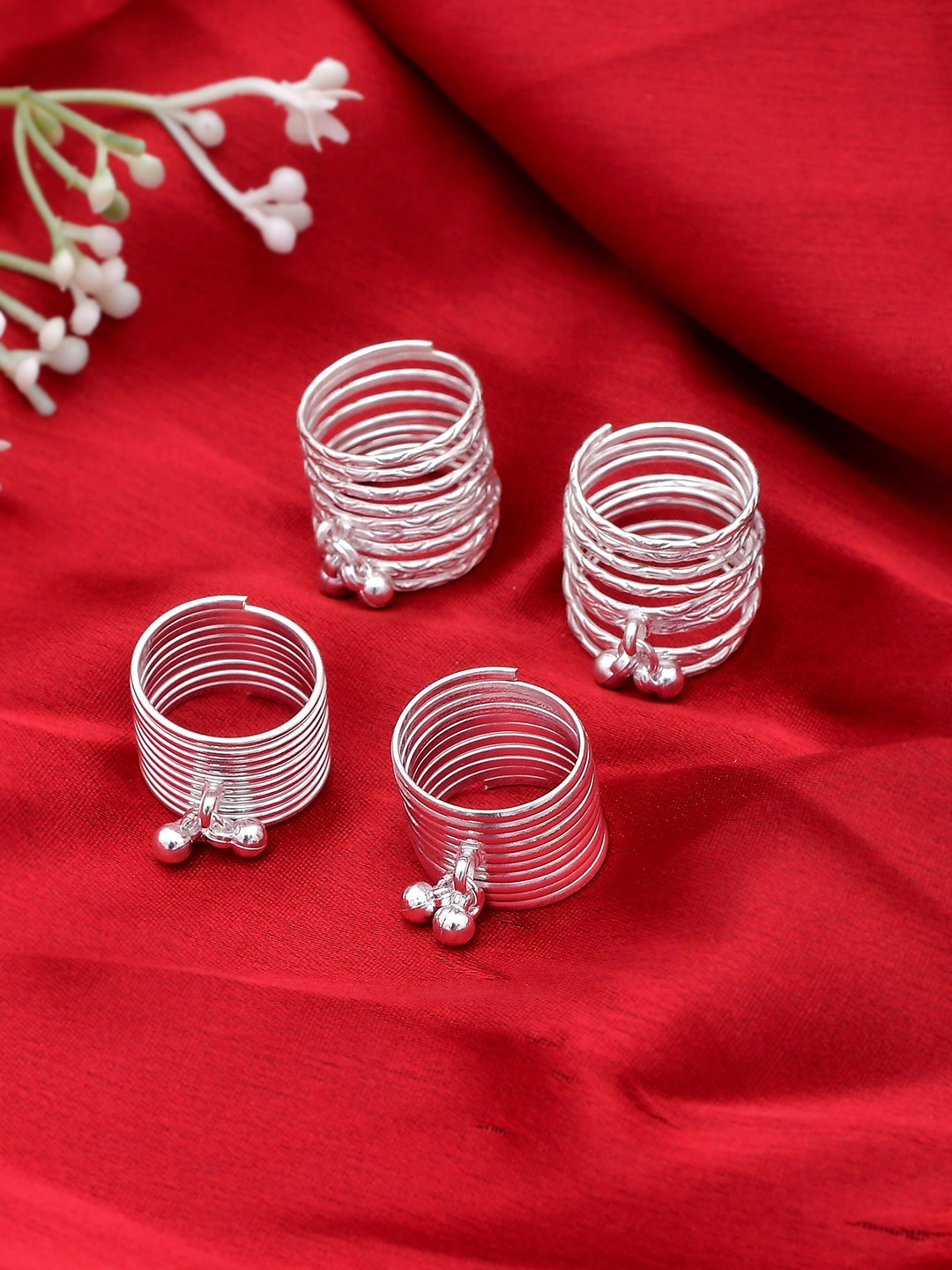 Silvermerc Designs Set Of 2 Silver-Plated Ghungroo-Beaded Handcrafted Adjustable Toe Rings
Silvermerc Designs Set Of 2 Silver-Plated Ghungroo-Beaded Handcrafted Adjustable Toe Rings