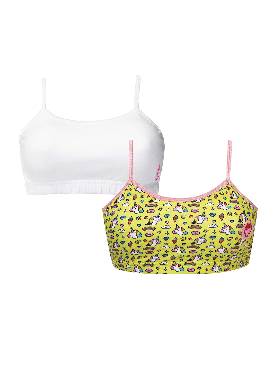 Girls Pack Of 2 Double Layer Premium Cotton Non-Wired Non Padded Beginners Bra DCBRSE7106/xxxs, Yellow
Girls Pack Of 2 Double Layer Premium Cotton Non-Wired Non Padded Beginners Bra DCBRSE7106/xxxs, Yellow