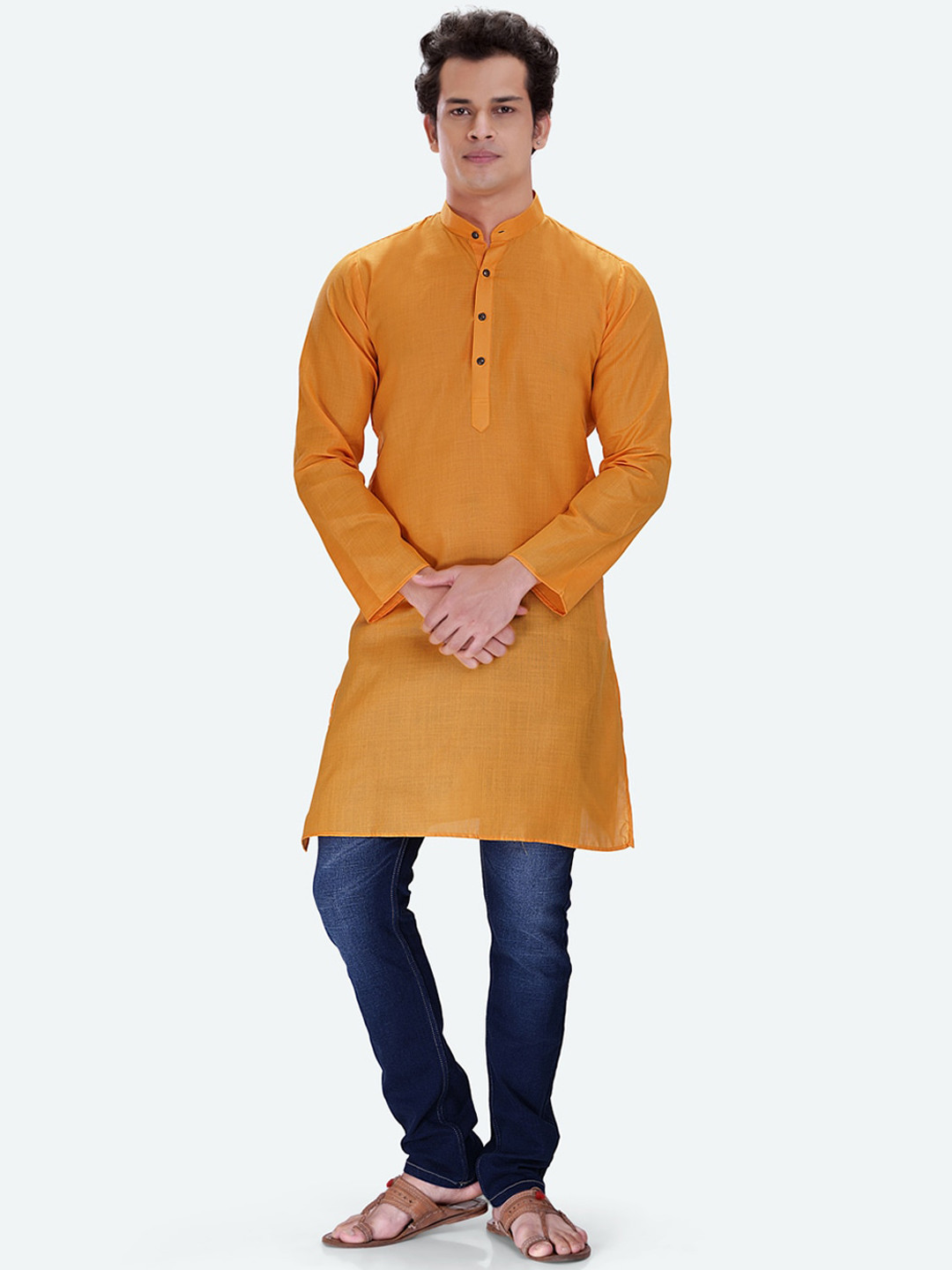 RG DESIGNERS Men Orange Thread Work Kurta
RG DESIGNERS Men Orange Thread Work Kurta