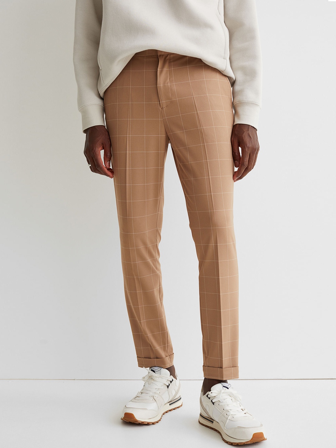 H&M Men Skinny Fit Cropped trousers, Beige