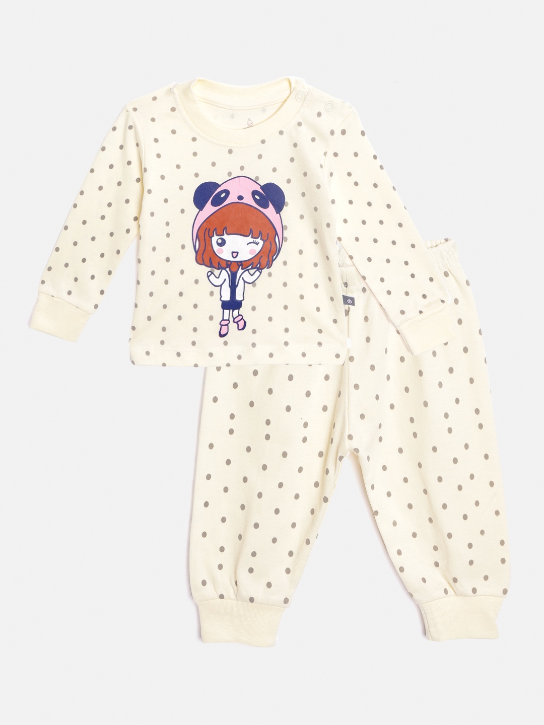TINYO Infant Cream-Coloured & Grey Polka Dot & Graphic Print Cotton Clothing Set, Off white
TINYO Infant Cream-Coloured & Grey Polka Dot & Graphic Print Cotton Clothing Set, Off white