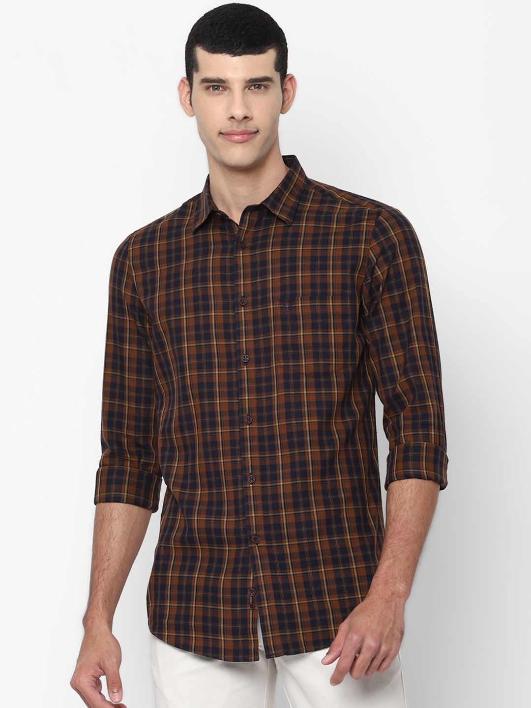 Allen Solly Men Brown Slim Fit Tartan Checks Opaque Checked Pure Cotton Casual Shirt
Allen Solly Men Brown Slim Fit Tartan Checks Opaque Checked Pure Cotton Casual Shirt