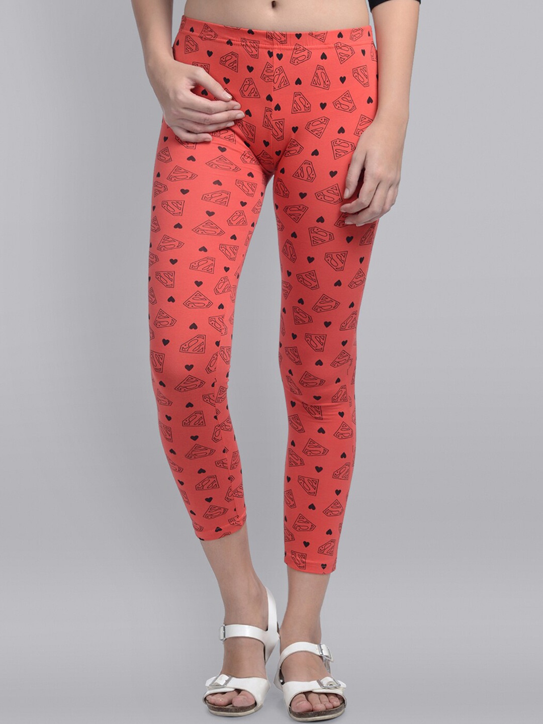 Free Authority Women Red & Black Supergirl Printed Pure Cotton Three Fourth-Length Leggings
Free Authority Women Red & Black Supergirl Printed Pure Cotton Three Fourth-Length Leggings