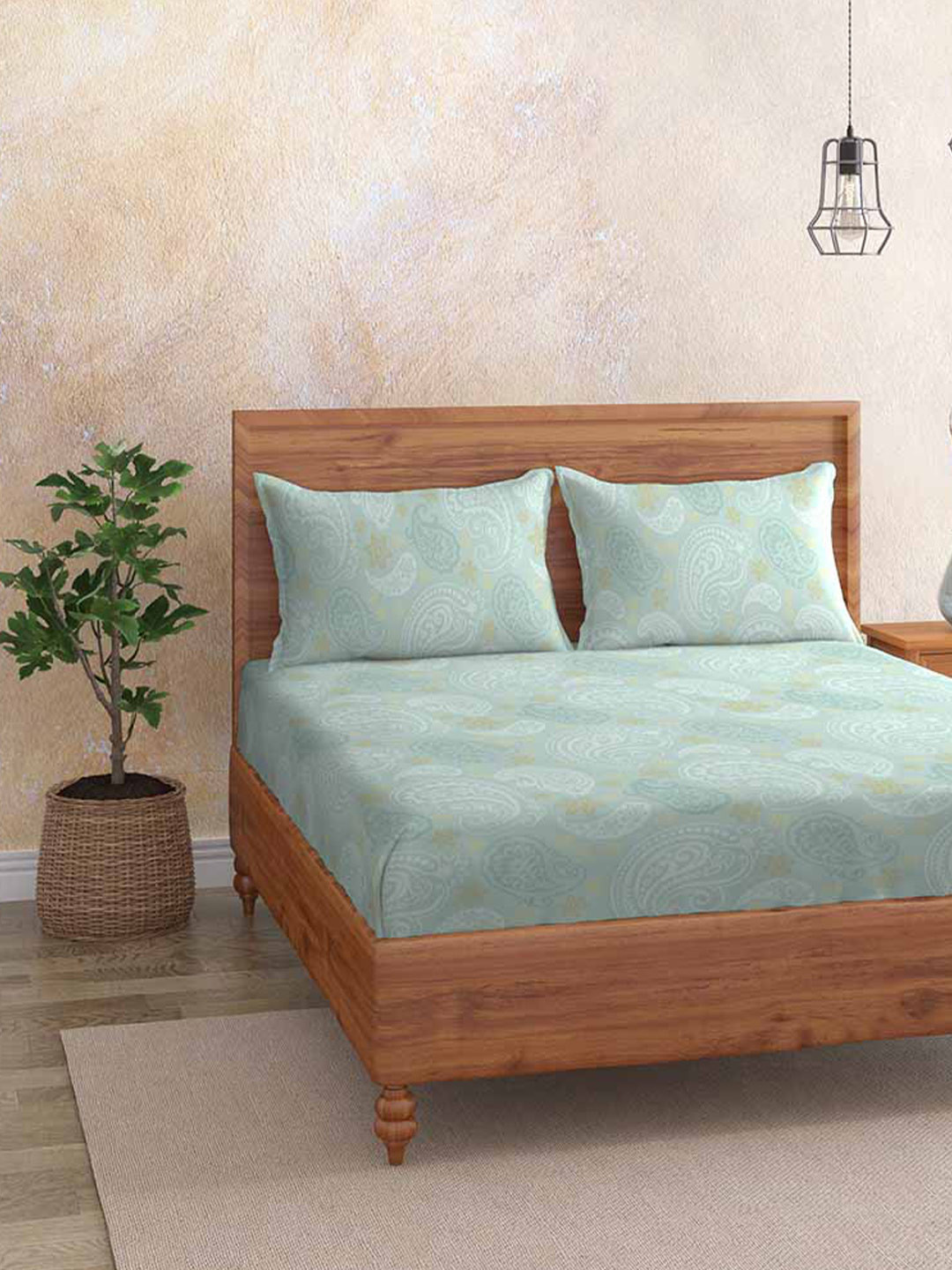 Duroflex Sea Green & White 104 TC Pure Cotton King Bedsheet with 2 Pillow Covers
Duroflex Sea Green & White 104 TC Pure Cotton King Bedsheet with 2 Pillow Covers