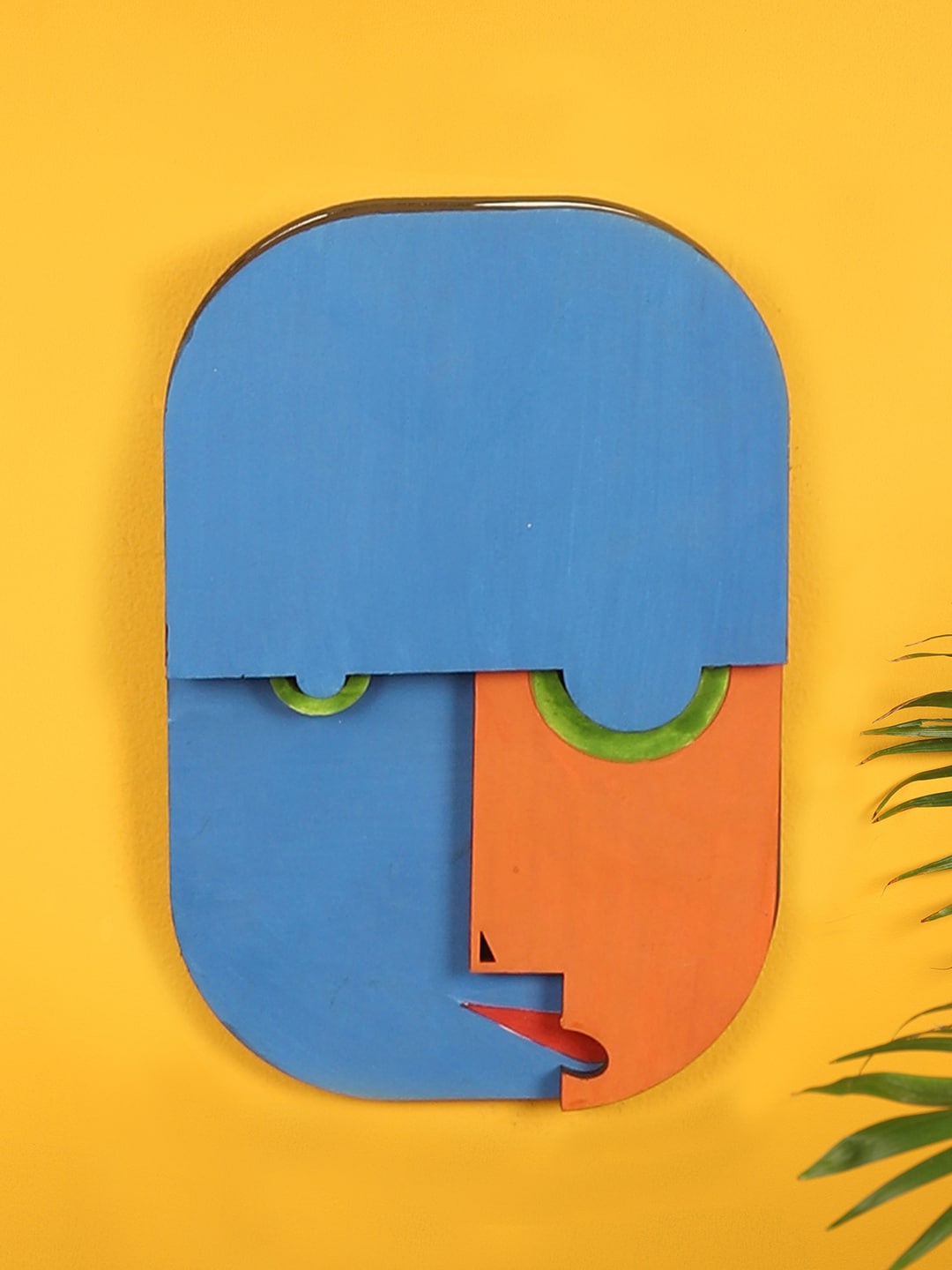 AAKRITI ART CREATIONS Blue & Red Bossy Bill Wall Decor Mask