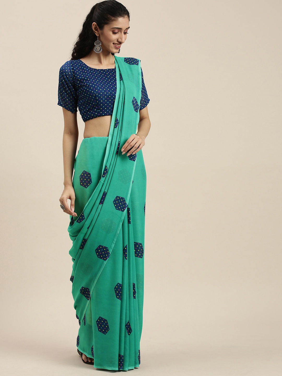 KALINI Green Printed Saree