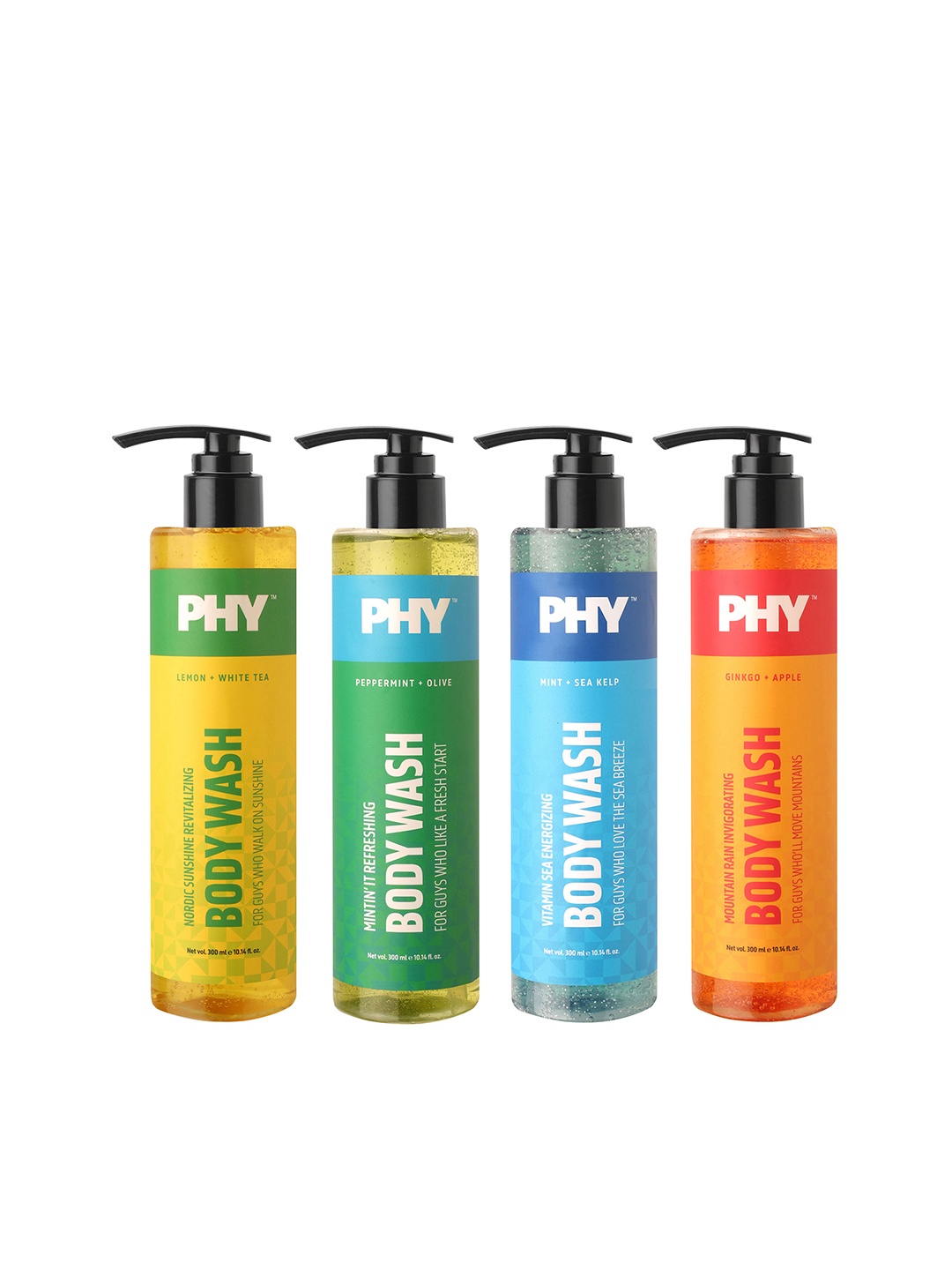 Phy Men Set of 4 Body Wash, Multi