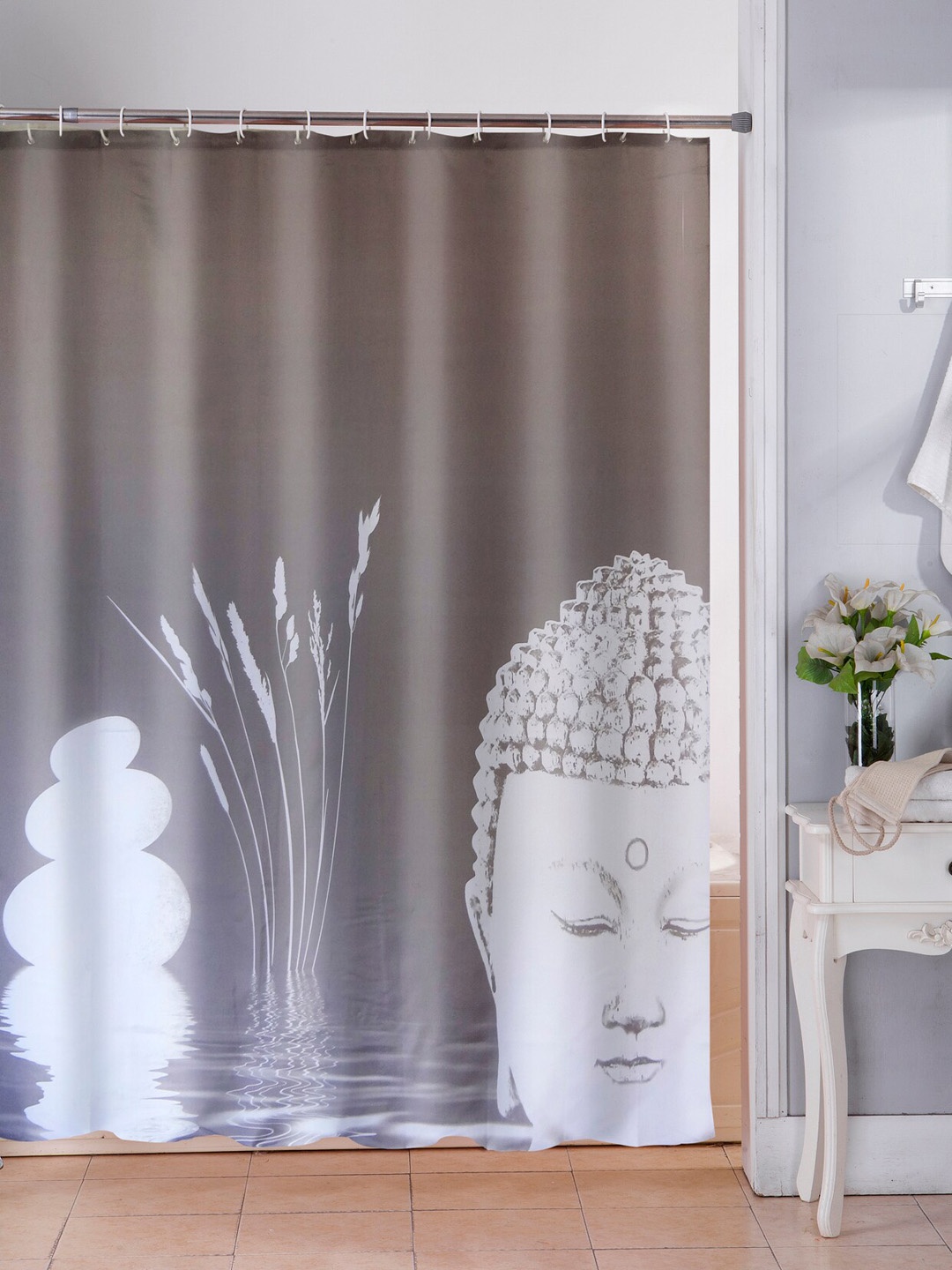 Lushomes Grey & White Digital Printed Waterproof Shower Curtain With 12 Eyelets & Hooks
Lushomes Grey & White Digital Printed Waterproof Shower Curtain With 12 Eyelets & Hooks