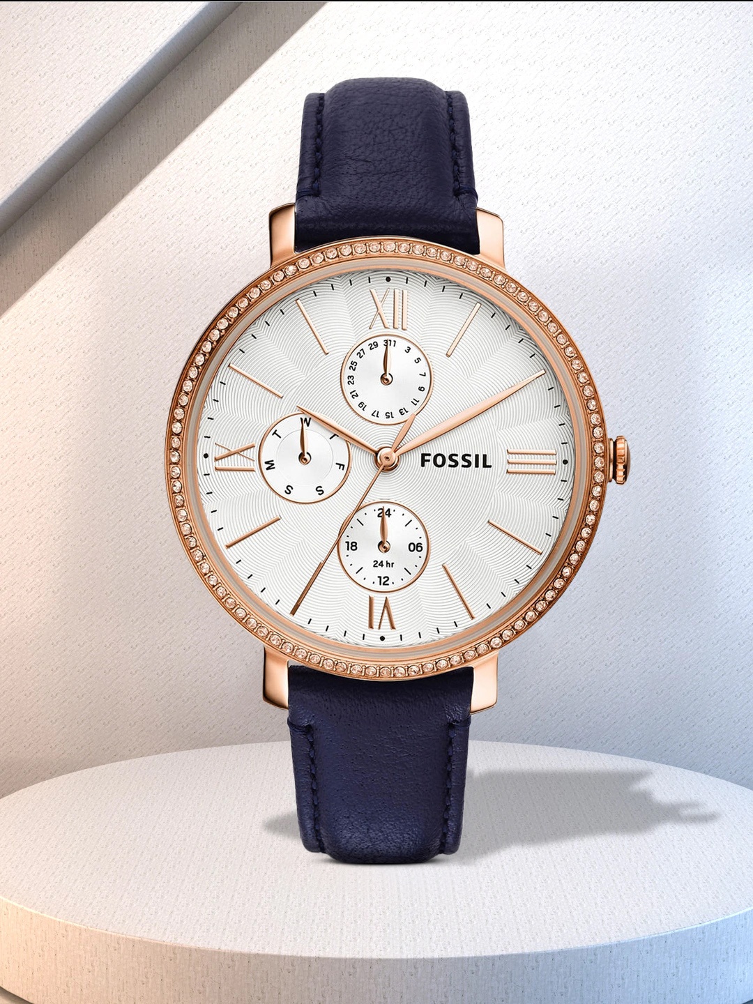 Fossil Women Silver-Toned Embellished Dial & Blue Leather Straps Analogue Watch ES5096
Fossil Women Silver-Toned Embellished Dial & Blue Leather Straps Analogue Watch ES5096