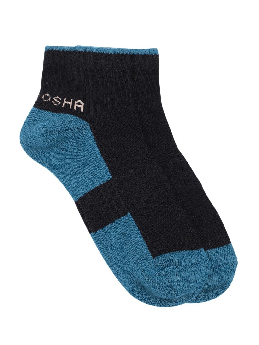 Kosha Men Turquoise Blue & Black Colourblocked Ankle Length Cushioned Cotton Sports Socks
Kosha Men Turquoise Blue & Black Colourblocked Ankle Length Cushioned Cotton Sports Socks