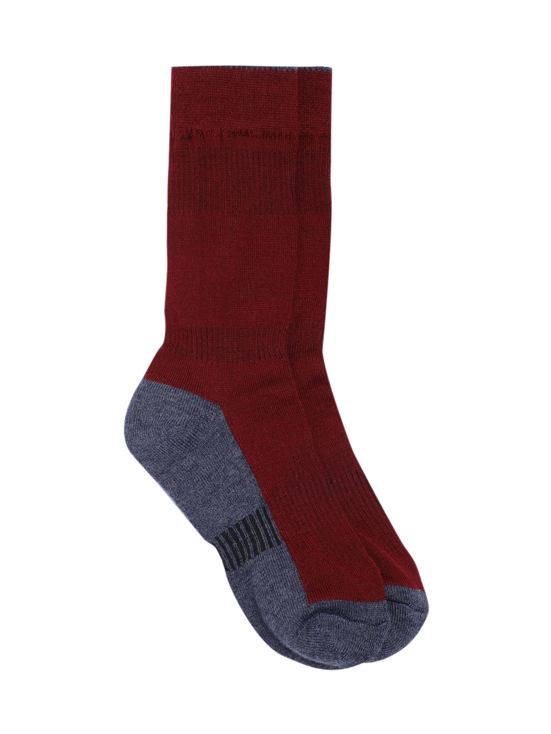 Kosha Men Maroon & Grey Merino Technical Warm Woolen Socks