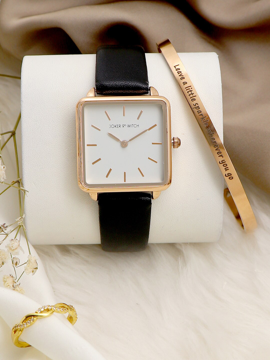 JOKER & WITCH Women Black & Rose Gold-Toned Umber Love Triangle Watch Gift Set JWLT353
JOKER & WITCH Women Black & Rose Gold-Toned Umber Love Triangle Watch Gift Set JWLT353